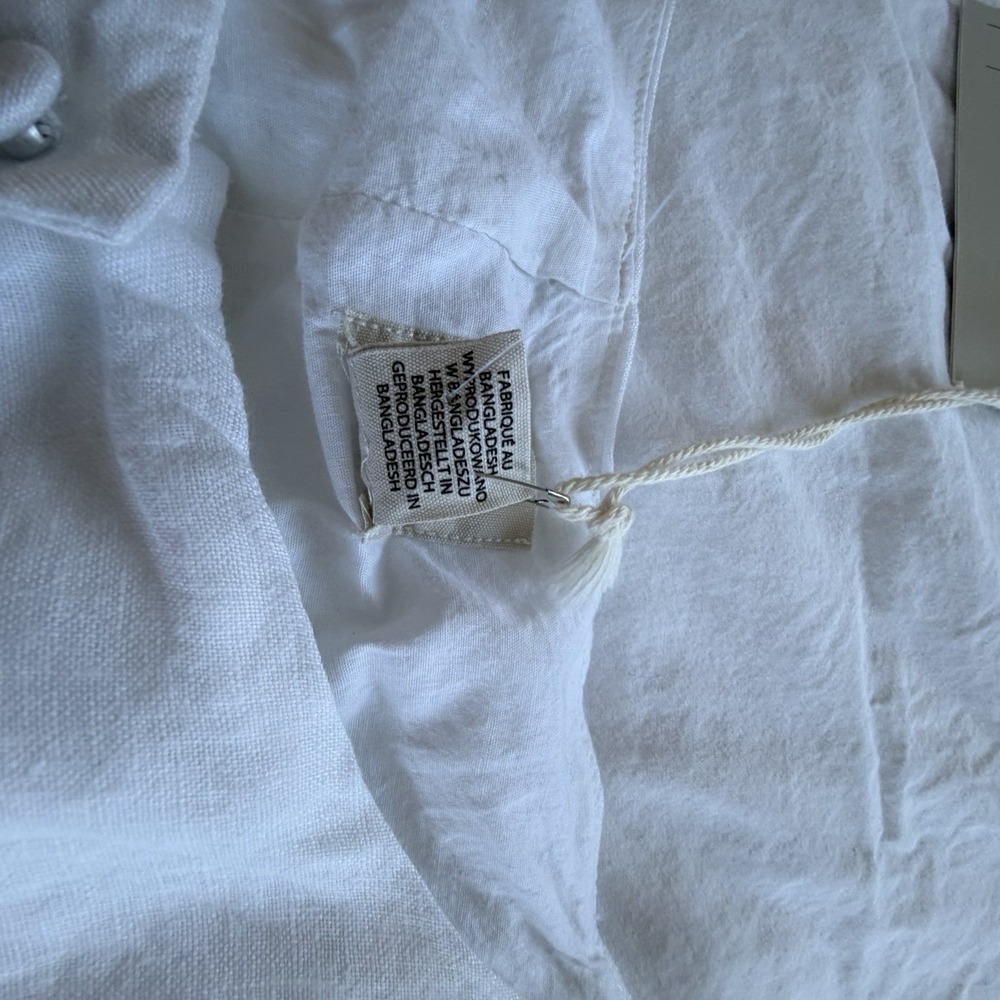 Jolie Womens L White 100% Linen Sleeveless Button Front Top Blouse NWT - Picture 5 of 7